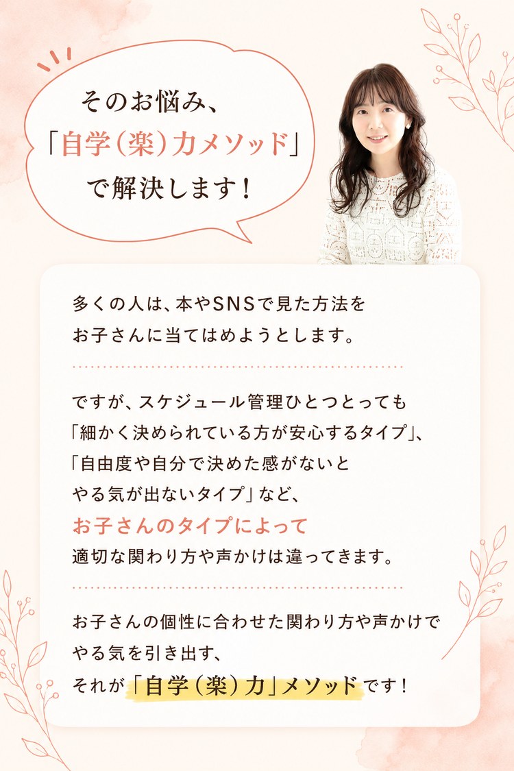 そのお悩み、「自学(楽)力メソッド」で解決します!